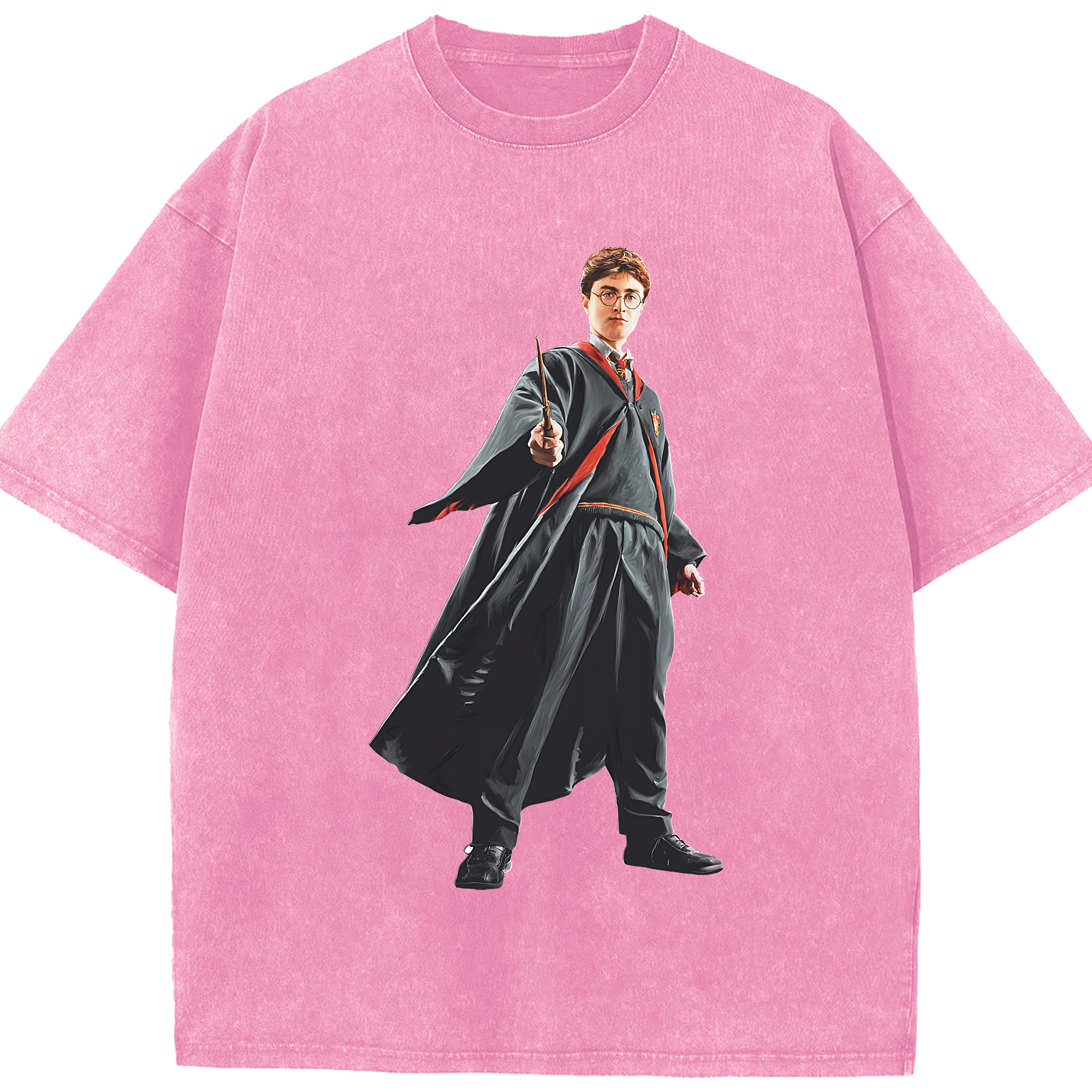 （画像用） Harry Potter ハリー・ポッターシリーズ 綿100% ヴィンテージ風 半袖Tシャツ（フロントプリント）